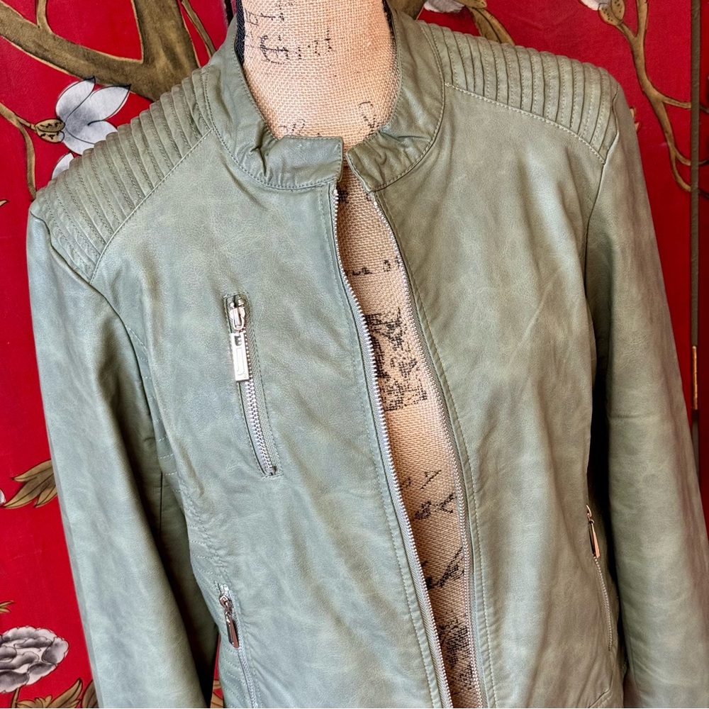 Women's “J2” Faux Leather Jacket | #P9 - Picture 4 of 14
